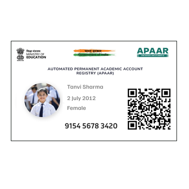 (Student) Apaar Id Card (PVC)